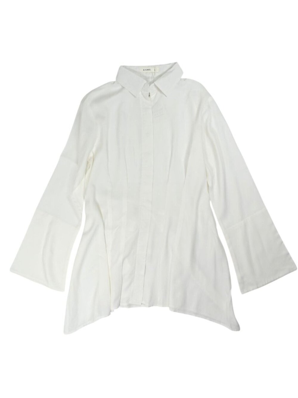 Esme Cinched Tie Waist Shirt in White